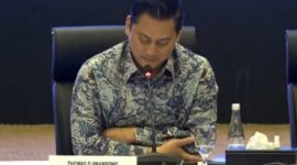 Aggota Bidang Keuangan Tim Gugus Tugas Sinkronisasi Pemerintahan Prabowo-Gibran, Thomas Djiwandono. (Tangkapan layar video release Tim Media Prabowo)