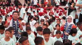 Peluncurkan Program Gerakan Edukasi dan Pemberian Pangan Bergizi untuk Siswa (GENIUS) pada Selasa (27/8/2024) di Kayu Agung, Ogan Komering Ilir, Sumatera Selatan. (Dok. Tim Komunikasi Bapanas)