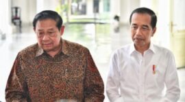 Momen saat Presiden Jokowi menerima kunjungan Presiden keenam RI Susilo Bambang Yudhoyono di Istana Merdeka Jakarta pada Sabtu (21/9/2024) pagi. (Instagram.com/@jokowi)