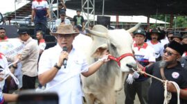 Wakil Menteri Pertanian RI, Sudaryono dalam acara Kontes dan Expo Sapi APPSI 2025 di Boyolali. (Dok. Kementan)