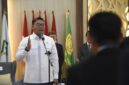 Wamentan Sudaryono memberikan sambutan dalam Pelantikan Pengurus Pusat PERHIMPI, menekankan pentingnya data cuaca untuk masa depan pertanian Indonesia. (Dok. Kementan)

